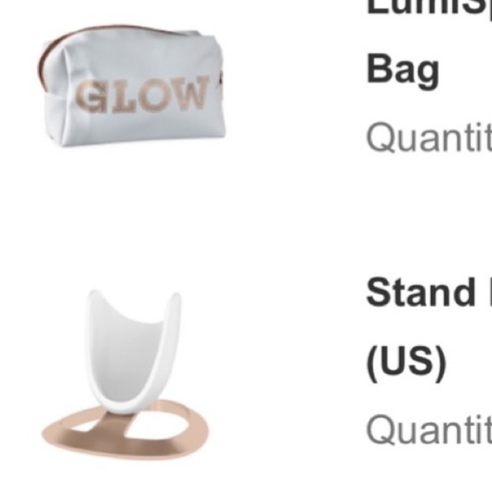 NWT Nu Skin LumiSpa iO Rose Gold Stand + GLOW Cosmetic Bag
